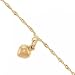 14KT Gold Anklet Singapore Chain & Puff Heart Pendant