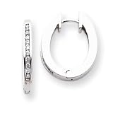 14k White Gold Diamond Complete Hinged Hoop Earrings