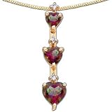 Heart-Cut Mystic Topaz & Diamond 3-Stone Gemstone Pendant