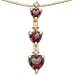 Heart-Cut Mystic Topaz & Diamond 3-Stone Gemstone Pendant