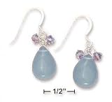 Sterling Silver 10x13mm Synth. Lt Blue Chalcedony Earrings