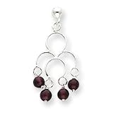Sterling Silver Garnet Drop Earrings