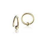 14K Gold - Fix Captive Bead Ring - 18G (1mm) 1/4 (6mm) Diameter - Sold Individually