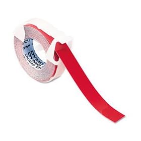 DYMO® Self-Adhesive Glossy Labeling Tape for Embossers, 3 8in x 144in Roll, Red by