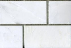 3x6 Beveled White Subway Tile Marble Honed Tiles