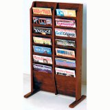 Solid Wood Literature Rack - Dark Mahogany - 14 - (Dark Mahogany)