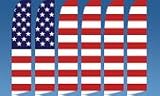 US Flag 6 Feather Banner Set with Poles and Mounts (11 x 2.5 Feet each)