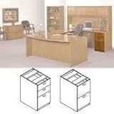 Three-Drawer Pedestal File, Rich Wood Veneer, Bourbon Cherry BSXBW2162HH