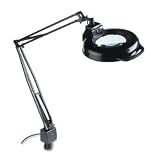 Electrix Illumination 7121-BK Fluorescent magnifier swing arm clamp-on lamp, 45 reach, black