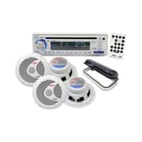 Pyle PLCD8MRKT Complete Marine Water Proof 4 Speaker CD/USB/Mp3/Combo w/ Stereo Cover