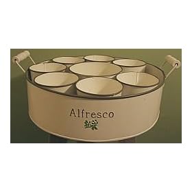 Metal Seed And Herb Tray With Seven Planters
