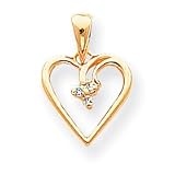 14k GH/VS Diamond Heart Pendant