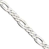 Sterling Silver 9.5mm Figaro Link Bracelet QG1136-8.5