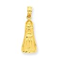 14k Scuba Flipper Pendant