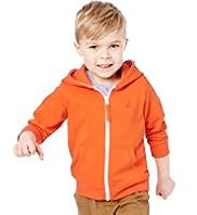 Zip Through Marl Hooded Sweat Top