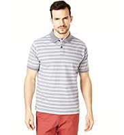 North Coast Pure Cotton Double Striped Polo Shirt