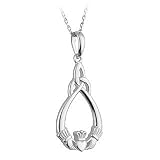 Sterling Silver Claddagh Trinity Knot Pendant Necklace - Made in Ireland