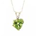 Peridot and Diamond Heart Pendant Necklace in 10K Yellow Gold