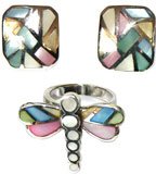 Birthday Gifts - Earring and Ring Sets Sterling Silver with Pearl Jewelry