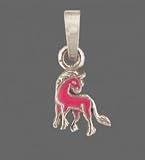 Eigenschaften Janusch  / Anhaenger 925 Silber mit Emaille Einhorn rosa