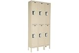 Hallowell Locker Double Tier 12x12x36 6 Door Ready To Assemble Parchment