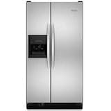 KitchenAid Architect Series II KSRG22FTST 21.8 Cu. Ft. Side-by-Side Refrigerator with Non-Integrated Dispenser Design, Flat and Textured Doors & FreshChill Temperature Management System: Satina