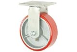 Heavy Duty Rigid Plate Caster 5 Polyurethane Wheel 500 Lb. Capacity