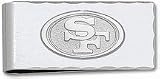 San Francisco 49ers 5/8" Sterling Silver Oval Logo on Nickel Plated Money Clip