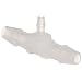 Value Plastics T230/210-J1A Tee Reduction Tube Fitting with 200 Series Barbs, 1/8" (3.2 mm) and 1/16" (1.6 mm) ID Tubing, Natural Kynar PVDF (25-Pack)