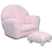 Upholstered Rocker and Ottoman - Pink Chenille