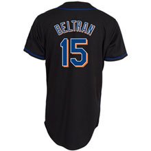 MLB Men's New York Mets Carlos Beltran Black Alternate Short Sleeve 6 Button Synthetic Replica Baseball Jersey Spring 2012  (Black, XX-Large)