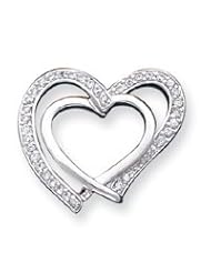 Sterling Silver CZ Double Heart Pendant