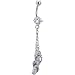 Clear Cubic Zirconia Flip-Flop Dangle Belly Ring