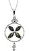 Sterling Silver Olive Green CZ Flower Hanging title=