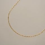 18金ネックレス（K18）スペアースクリューチェーンゆったり42cm  しなやか＆キラキラ感！