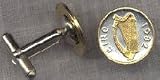 Irish Penny ÒHarpÓ Two Tone Coin Cuff Links - 1 Pair