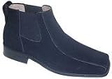 Suede slip-on demi boot with elastic on sides