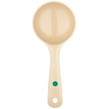 Carlisle 432806 Beige 8-1/4-Inch Measure Misers Solid Short Spoon with Green Color Coding (Case of 12)