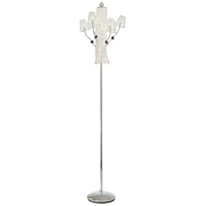 George Kovacs Clear Glass Beaded Chrome Floor Lamp