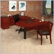 Maple Mayline Luminary Wood 72 Peninsula U-Shaped Desk Set