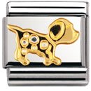 NOMINATION Italian Charm in stainless steel and 18k gold (Dog)