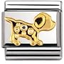 NOMINATION Italian Charm in stainless steel and 18k gold (Dog)