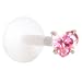 16 Gauge 3/8 Pink 3mm CZ Heart Labret Monroe
