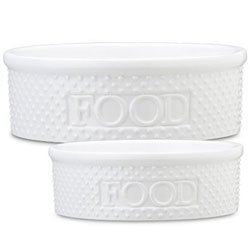 Castlemere Creations Dotted Swiss ''FOOD'' Bowl (White - 8.5'')
