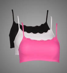 Fruit of the Loom 3-pack, Spaghetti Strap Sport Bras with Lace Trim