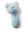 Russ Berrie Baby Blue Bear Stick Rattle Soft Toy