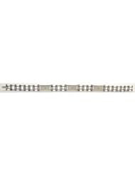 Stainless Steel & 14kt Yellow Bike Chain Link Bracelet 08.20 Inch olished B802