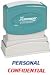 Pre-Inked "Personal/Confidential" Stamp, Red/Blue, 1/2 x 1-5/8 Impression