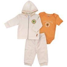 100% Organic Cotton 3 Piece Pant Set - Ivory (6-9 months)