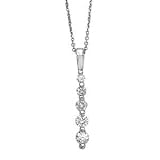14k White Gold & Diamond Journey Pendant Necklace- 18 (0.75ctw)